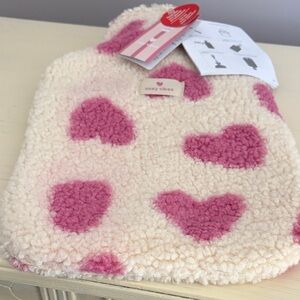 NWT HEMA Hot Water Bottle with Heart Fleece Cover